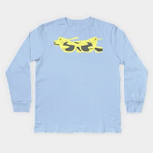 Yellow Swirl glasses art Kids Long Sleeve T-Shirt